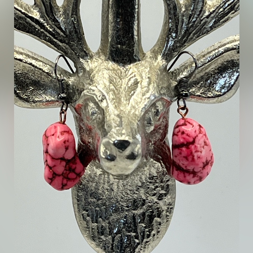 Pink Magnesite Turquoise Earrings